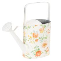 Produkt Metalowa konewka dekoracyjna w stylu vintage z motywem róży, letnia dekoracja ogrodowa, nostalgiczna konewka do sadzenia, wys. 31,5 cm