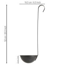Produkt Doniczka dekoracyjna, antracytowa, wisząca, Ø16,5 cm, 2 sztuki