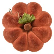 Produkt Dekoracyjna dynia flokowana - jesienna dekoracja stołu w kolorze mocnego czerwono-brązowego 20cm 2szt