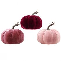 Produkt Dynie dekoracyjne flokowane bordowy róż Ø13cm W11,5cm 3 szt