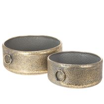 Produkt Miska dekoracyjna, wygląd antyczny, metalowa doniczka, złota, Ø37/31 cm, zestaw 2 szt.