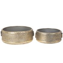 Produkt Miska dekoracyjna, wygląd antyczny, metalowa doniczka, złota, Ø37/31 cm, zestaw 2 szt.