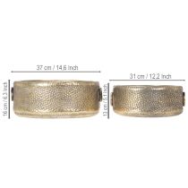 Produkt Miska dekoracyjna, wygląd antyczny, metalowa doniczka, złota, Ø37/31 cm, zestaw 2 szt.