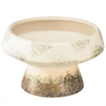 Produkt Dekoracyjna miska ceramiczna z podstawą kremowo-szaro-zieloną Ø17cm 10cm