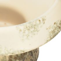 Produkt Dekoracyjna miska ceramiczna z podstawą kremowo-szaro-zieloną Ø17cm 10cm