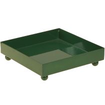 Produkt Taca dekoracyjna kwadratowa metalowa zielona 15×15cm 2szt