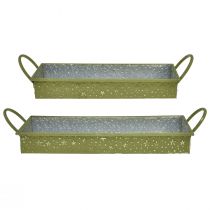 Produkt Taca dekoracyjna świąteczne zielone gwiazdki 49cm/43cm, zestaw 2 szt
