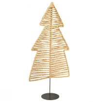 Produkt Choinka dekoracyjna czarna rafia z naturalnego metalu 30×11,5×60cm