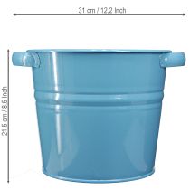 Produkt Dekoracyjna metalowa doniczka/saszetka w kolorze niebieskim, 31 cm x 26 cm x 21,5 cm