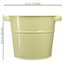 Produkt Doniczka metalowa dekoracyjna, zielono-żółta, doniczka, 31x26x21,5 cm