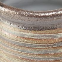 Produkt Doniczka ceramiczna dekoracyjna, metaliczny brąz/szary, 10,5 x 10 cm, 2 sztuki