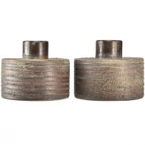 Produkt Wazon dekoracyjny ceramiczny wazon ceramiczny brązowy niebieski szary 12x10,5cm 2szt
