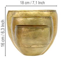 Produkt Wazony dekoracyjne, metalowe, imitacja mosiądzu, Ø18/15/12,5 cm, zestaw 3 szt.