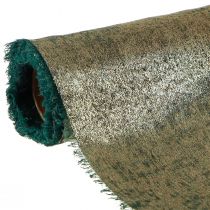 Produkt Wstążka dekoracyjna postrzępiona w kolorze zielonego złota, vintage S28cm D2,5m