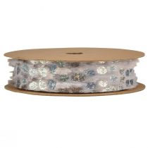 Produkt Wstążka dekoracyjna z efektem futra i holo szaro-srebrna 25mm 10m