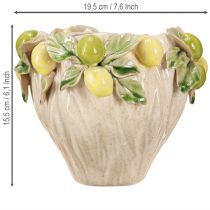 Produkt Doniczka ceramiczna dekoracyjna – wzór cytrynowy w stylu południowym Ø19,5 cm