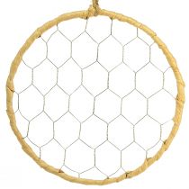 Produkt Ozdobny pierścionek z metalowej rafii do zawieszenia Ø20cm 4szt