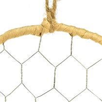 Produkt Ozdobny pierścionek z metalowej rafii do zawieszenia Ø20cm 4szt