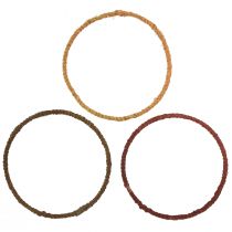 Produkt Ozdobny pierścionek kolorowy pierścionek z jutą żółtą ochrą brązową Ø30cm 3szt