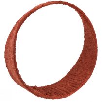 Produkt Dekoracyjny pierścień jutowy szeroka pętelka żółty ochra brązowy Ø30cm 3szt