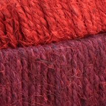 Produkt Pierścionek dekoracyjny jutowy pętelka czerwony ciemnoczerwony 4cm Ø30cm 2szt