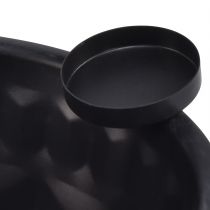 Produkt Dekoracyjna metalowa misa w kolorze czarnym – wzór Gugelhupf, 26 cm – stylowy świecznik na podgrzewacze zapewniający przytulną atmosferę