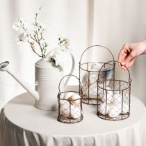 Produkt Zestaw koszyków drucianych idealny do dekoracji i ogrodu, 25 cm, 1 zestaw