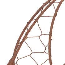 Produkt Kosz druciany, metalowa doniczka, dekoracja wiosenna, koszyk wielkanocny, brązowy, wykończenie rdzawe, wys. 34 cm, dł. 30 cm