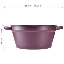Produkt Wiadro z uchwytami, doniczka metalowa, fioletowe, Ø22,5 cm, wys.10,5 cm