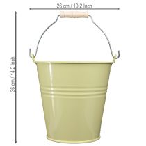 Produkt Metalowe wiadro/doniczka w kolorze zielono-żółtym, 26x22,5x23cm, 6l