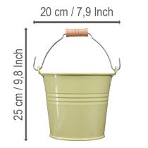 Produkt Metalowa doniczka z uchwytem, zielono-żółta, 20x17,5x16cm, 2 sztuki