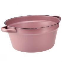 Produkt Wiadro z uchwytami metalowa taca na rośliny różowe Ø22,5 cm W10,5 cm