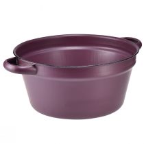 Produkt Wiadro z uchwytami Taca na rośliny metalowa fioletowa Ø22,5 cm W10,5 cm