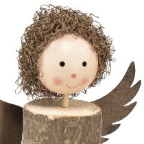 Produkt Anioł z lokami dekoracja drewniana Świąteczna naturalna W15cm 3 szt