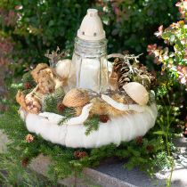 Produkt Wstążka filcowa, wstążka wełniana, biała, szer. 7cm/15cm, dł. 100/100cm, zestaw 2 szt.