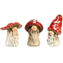 Produkt Figurki muchomora bajkowego krasnala – czerwone w białe kropki, 7,5 cm – magiczna dekoracja do ogrodu i domu – 6 sztuk