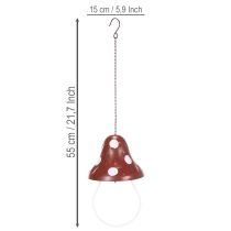 Produkt Metalowa stacja do karmienia, wzór muchomora czerwonego, wisząca, czerwono-biała, 25,5 cm