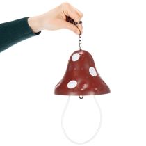 Produkt Metalowa stacja do karmienia, wzór muchomora czerwonego, wisząca, czerwono-biała, 25,5 cm