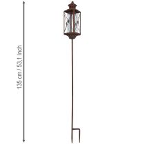 Produkt Latarnia ogrodowa, metalowa ozdoba, wygląd rdzy, 12 cm x 12 cm x 135 cm