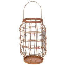 Produkt Latarnia ogrodowa, metalowa, wykończenie rdzawe, uchwyt, vintage, Ø19,5 cm