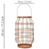 Produkt Latarnia ogrodowa, metalowa, wykończenie rdzawe, uchwyt, vintage, Ø19,5 cm