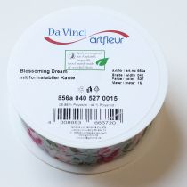 Produkt Wstążka prezentowa z kwiatowym wzorem do eleganckiego pakowania prezentów, 15 m