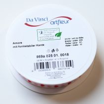 Produkt Wstążka prezentowa z serduszkami, idealna do kreatywnych pomysłów na opakowania i osobistych prezentów, szerokość 2,5 cm, długość 15 m