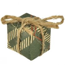 Produkt Mini-zestaw papierowych pudełek upominkowych, czerwono-zielono-naturalny, 2,5x3 cm 18 sztuk - dekoracja świąteczna