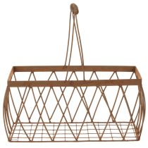 Produkt Koszyk druciany, metalowy, kolor rdzy, 28x13,5x14cm, 2 sztuki