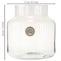 Produkt Wazon szklany okrągły duży, 100% szkło z recyklingu, H20, Ø17 cm