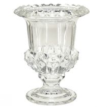 Produkt Wazon ze szkła vintage w kształcie filiżanki – przezroczysty, 16x20 cm – elegancka dekoracja stołu
