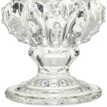 Produkt Wazon ze szkła vintage w kształcie filiżanki – przezroczysty, 16x20 cm – elegancka dekoracja stołu