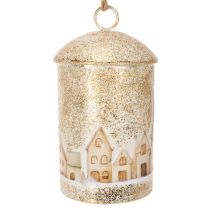 Produkt Dzwonek z motywem zimowej wioski do zawieszenia, 20cm