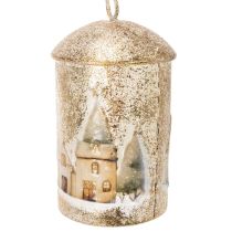 Produkt Dzwonek z motywem zimowej wioski do zawieszenia, 20cm